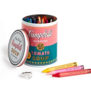 NEW! Andy Wharhol Tomato Soup Crayon Set - Multicolor